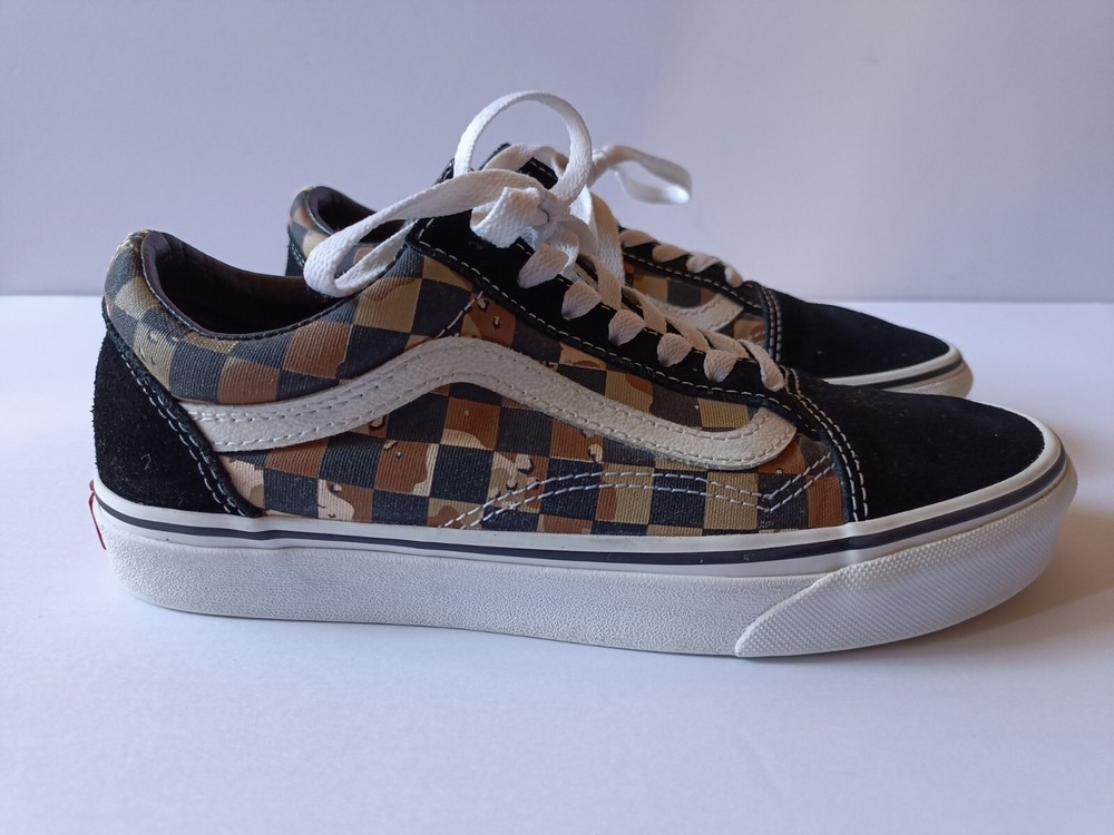 Vans Old Skool Shoes Womens Size 7.5 Checkerboard Camo Lowtops