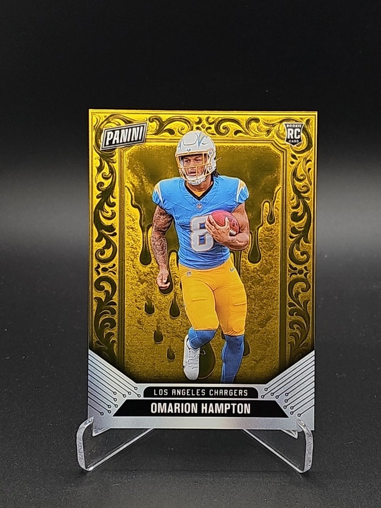 2025 Panini Cyber Monday Omarion Hampton 1/1 Gold Drip-image