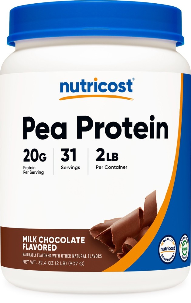 Nutricost Pea Protein Powder (2 LBS) Chocolate -20g of Vegan Pea Protein Isolate