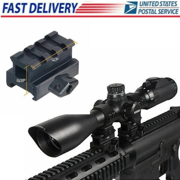 Medium Profile 3-Slot Picatinny Rail Mount 0.83