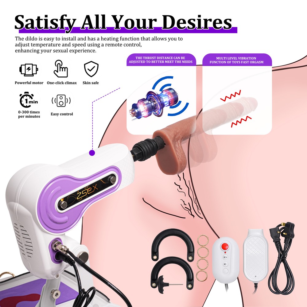 Automatic Remote Control Vibrating Sex Machine Heated Spins Dildo Women Men Toys