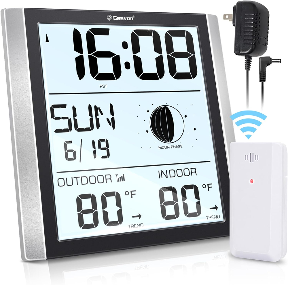 Auto-Set Atomic Wall Clock with Backlight for Indoor Outdoor Use