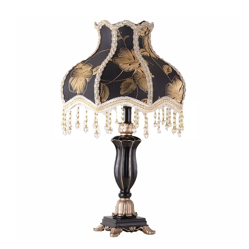 TIYETA European Style Table Lamps Handmade Fabric Lampshade Victorian 22 Inch...