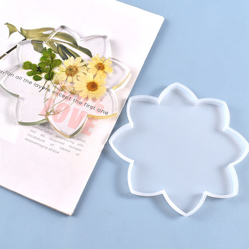 Crystal Epoxy Resin Lotus Coaster Silicone Mold DIY Craft Mat Pad Making Too_tu