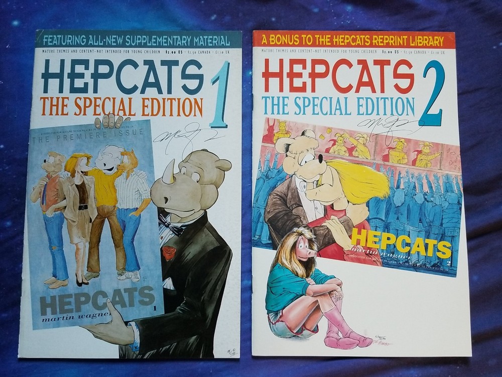 Hepcats: The Special Edition #1 #2 book lot signed by Martin Wagner 1994