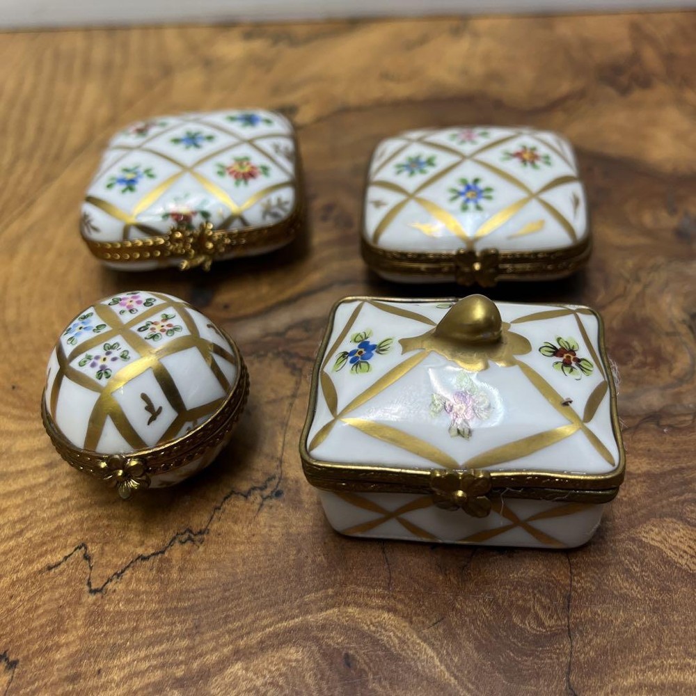 Limoges Pill Case 4-Piece Accessory Set Hand Painted