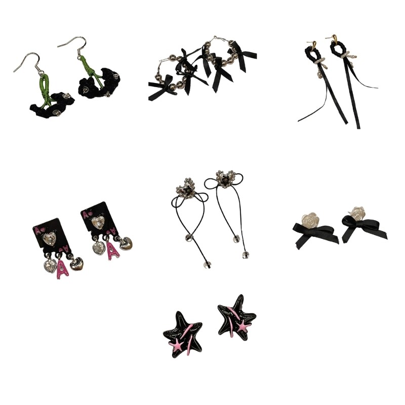 Punk Gothic Star Pendant Earrings for Women Stylish Ornamental Jewelry