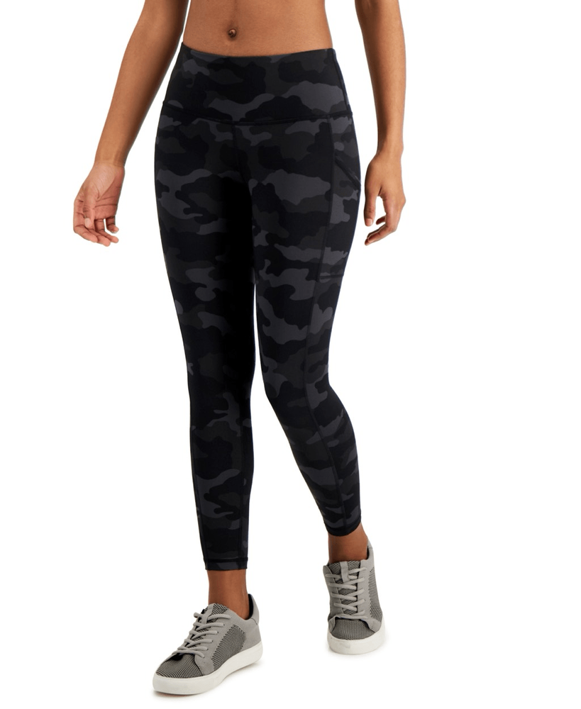 ID Ideology Womens Compression 7/8 Leggings Active Deep Black XS