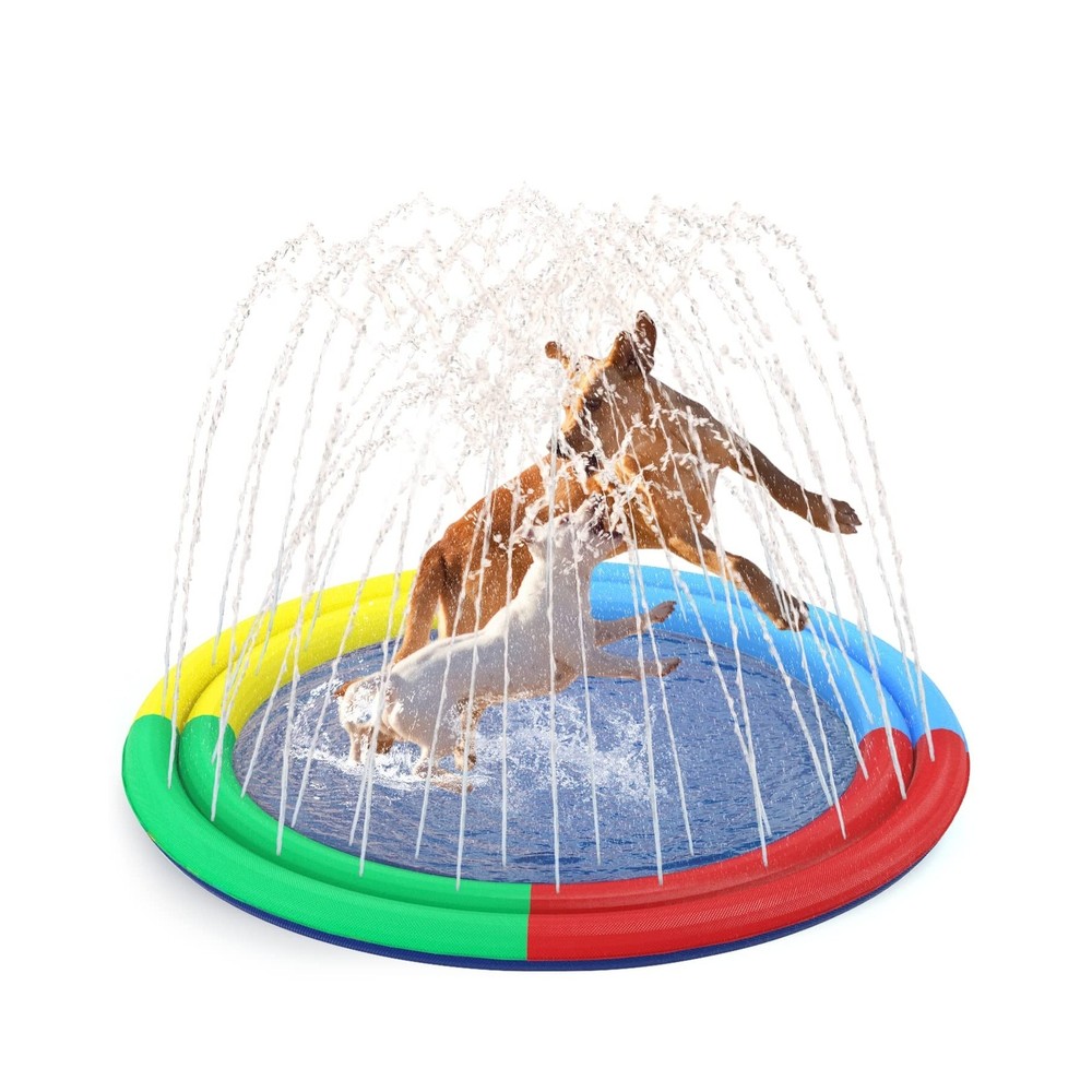 67-Inch Thickened Dog Splash Pad Pet Swimming Pool for Outdoor Water Play-image