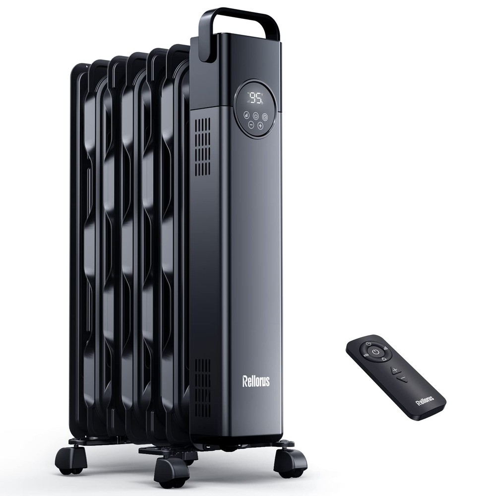 Radiator Heater, Space Oil Filled Heater 1500W, 4 Modes, 24H Timer, Adjustabl...