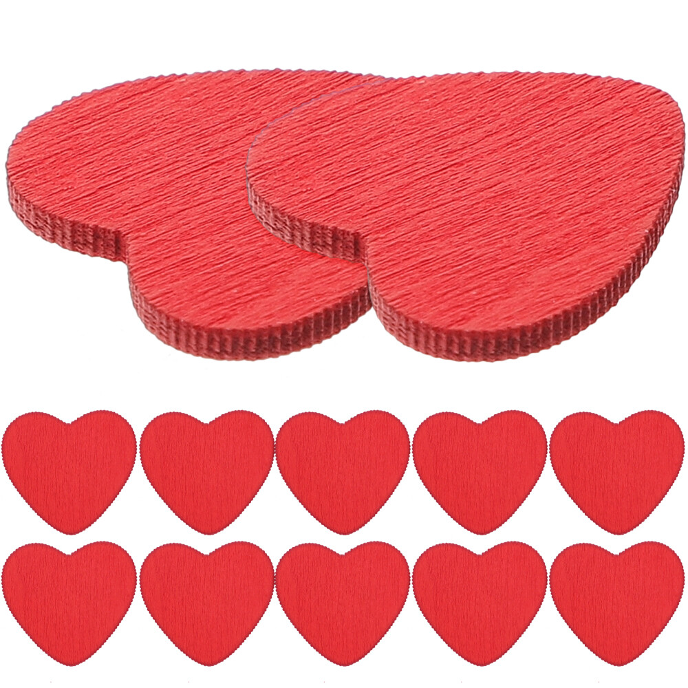 200 Pcs Valentines Love Self-adhesive Wood Chips Gift Packing Decoration Office