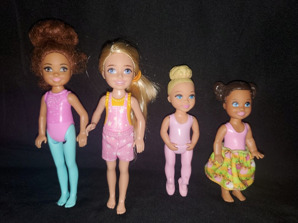 Barbie Kid Doll Lot Of 4 Club Chelsea, Kelly, Ballerina