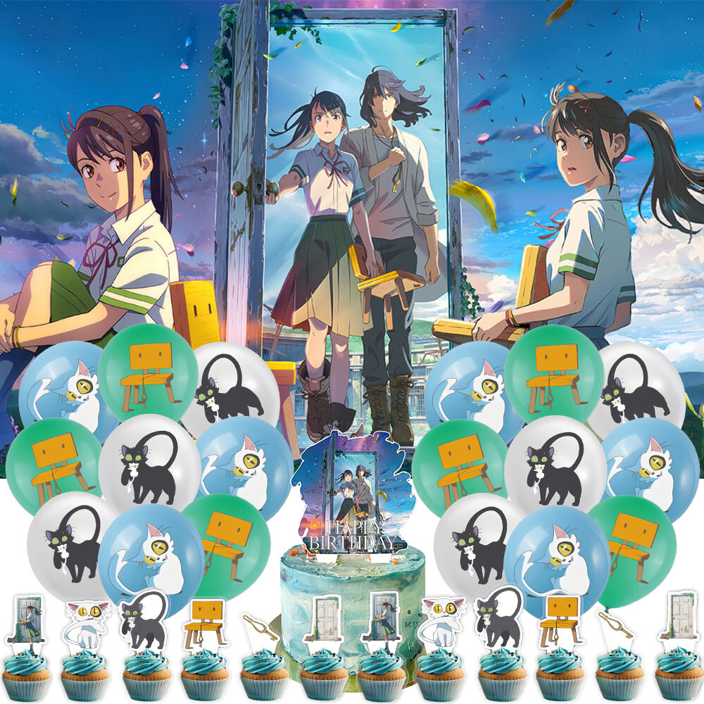 Suzume Party Supplies Birthday Decorations Set Balloons Cake Toppers Banner