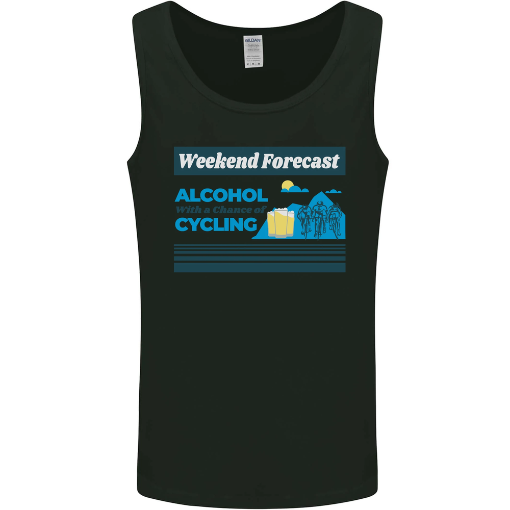 Cycling Weekend Forecast Funny Beer Alcohol Mens Vest Tank Top