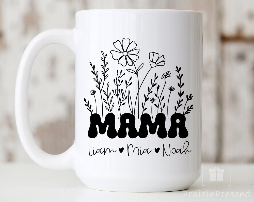 Mama Mug With Kid's Names Mothers Day Mug Christmas Gift For Mom Custom Mug For
