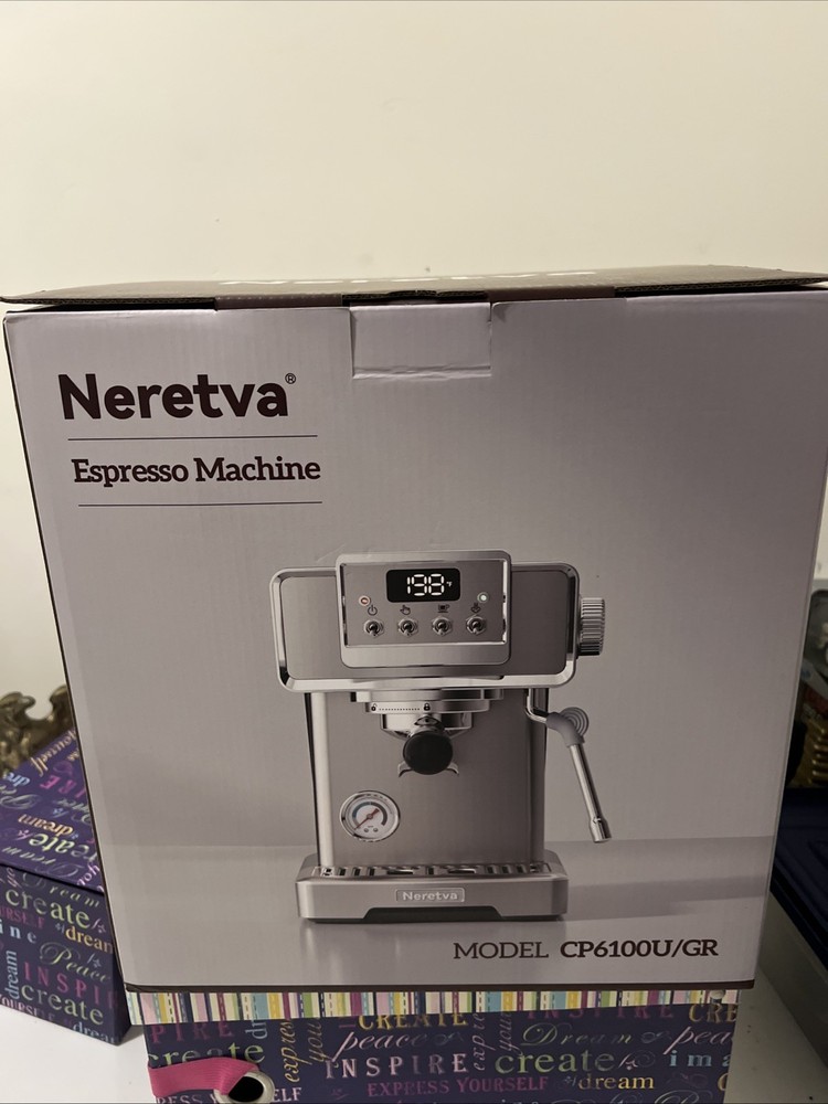 Neretva Espresso Machine with Milk Frother, Medium, Stainless-CP6100U/GR (New)