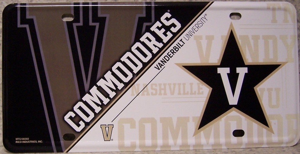 Vanderbilt Commodores NCAA Aluminum License Plate New Official
