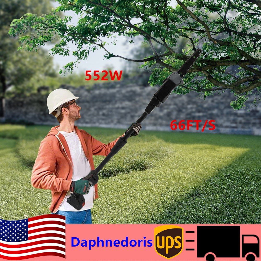 21V Cordless Pole Saw Electric Tree Trimmer with Battery & Charger