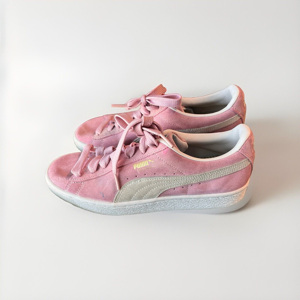 Puma Shoes - Pink Suede Classic Leather & White Athletic - Size 7C