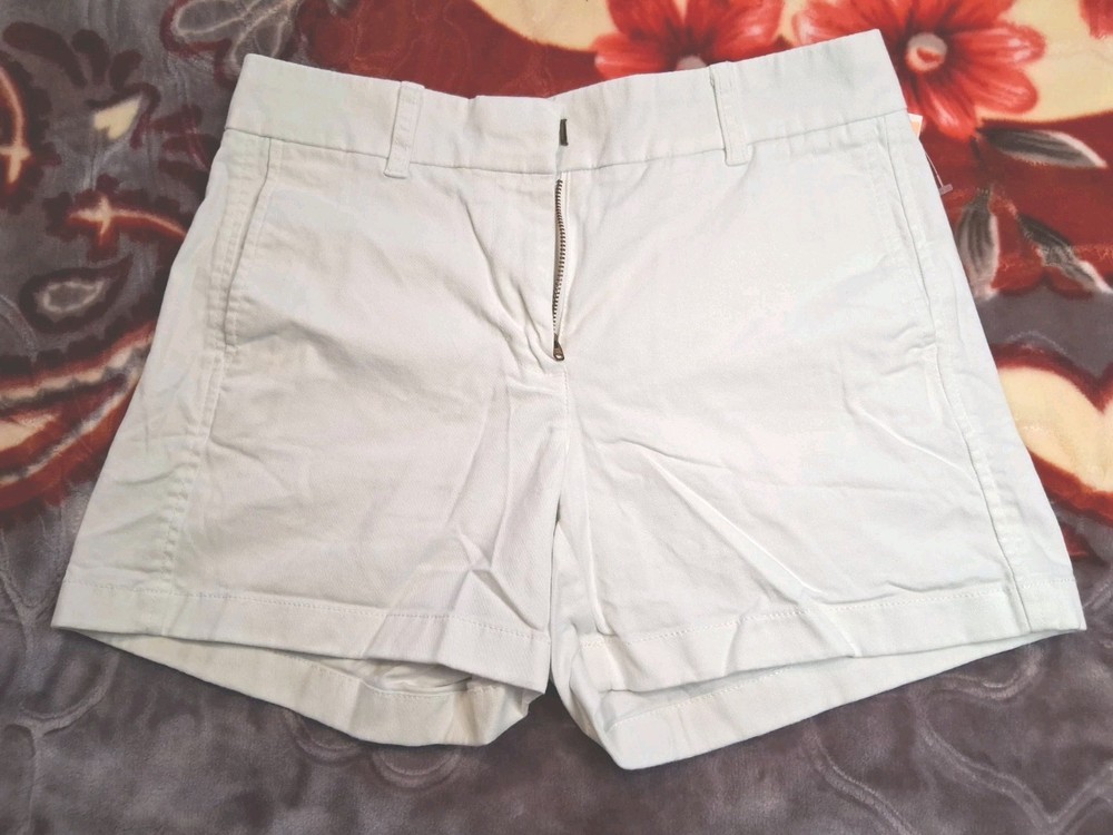 J Crew Women's Size 2 Chino Shorts Classic White Preppy Summer Staple