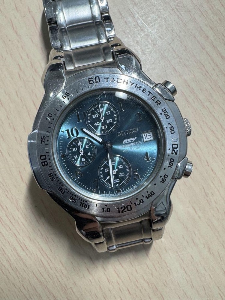 Citizen Eco-Drive Chronograph Mens Watch with Immovable Bezel - Solar Powered