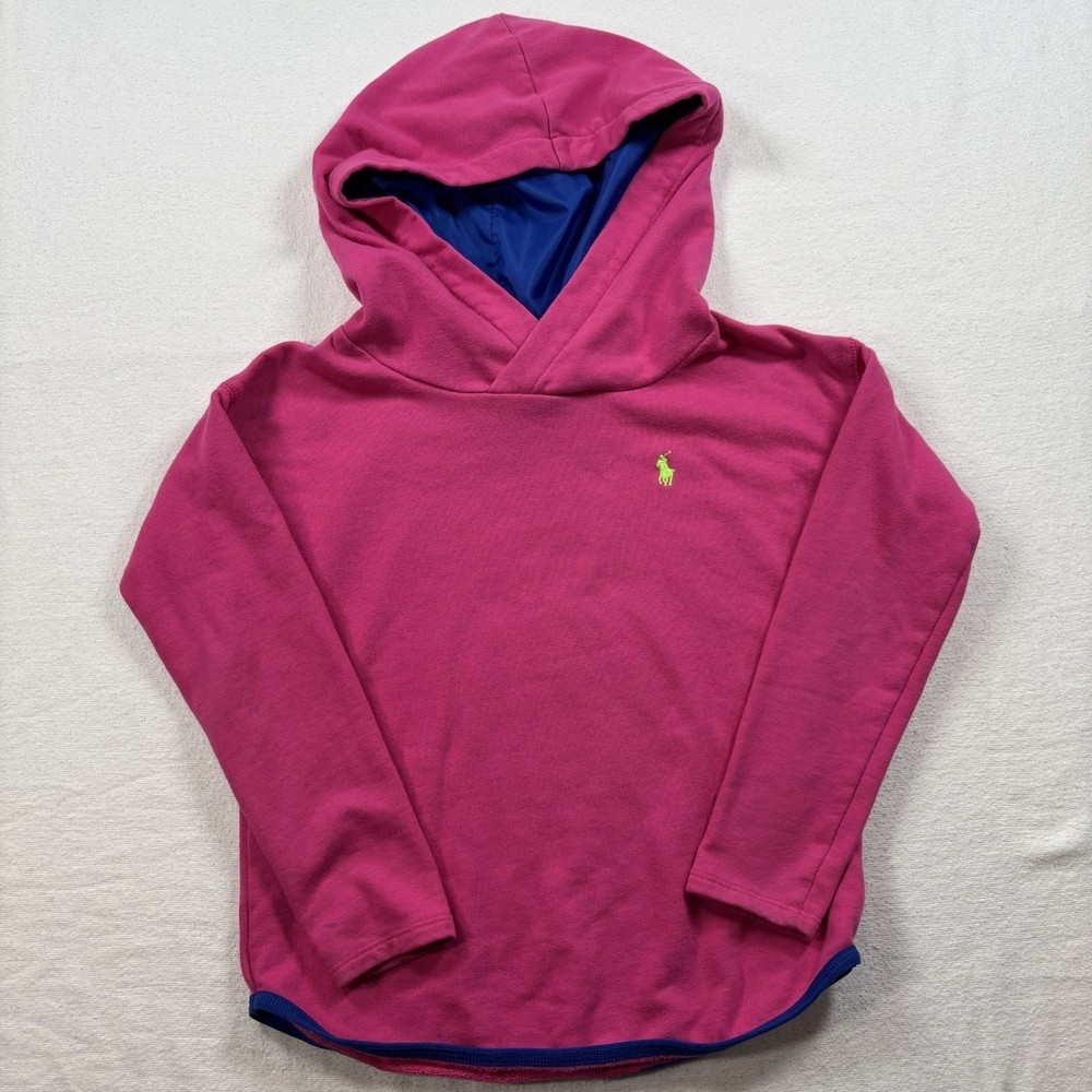 Polo Ralph Lauren Girls Pink Hooded Tunic Sweatshirt S(7)