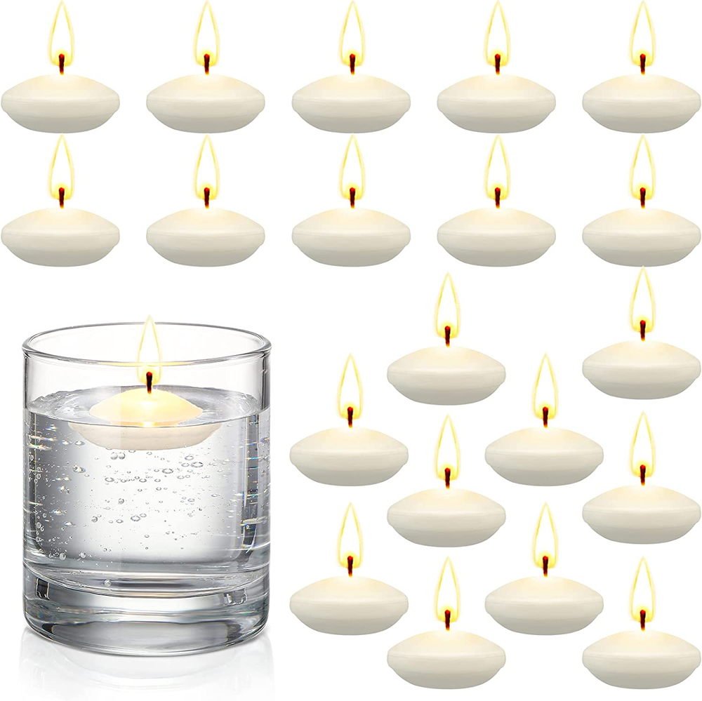 20 Pcs Christmas Small Unscented Floating Candles for Wedding 1.5 Inchcenterpiec