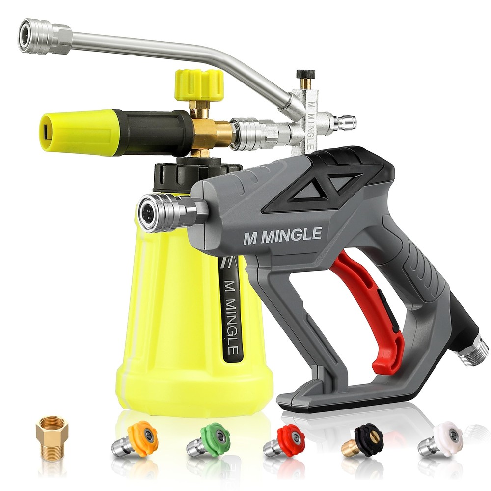 M MINGLE Pressure Washer Gun with Foam Cannon and Dual Connector