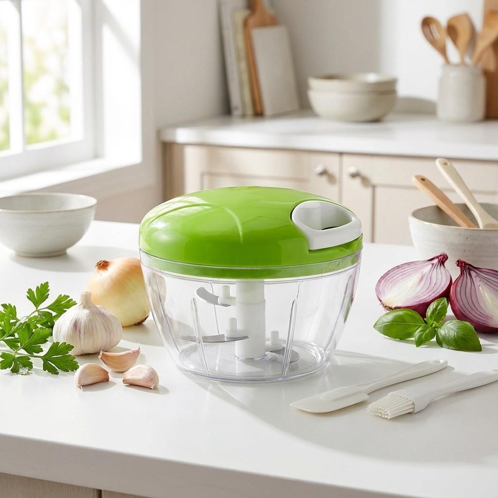 Manual Pull String Chopper, Mince Garlic & Ginger Fast. Easy Clean,No Power Need