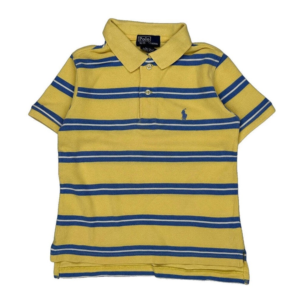 Age 4 Polo By Ralph Lauren Striped Polo Shirt - XS Blue Cotton
