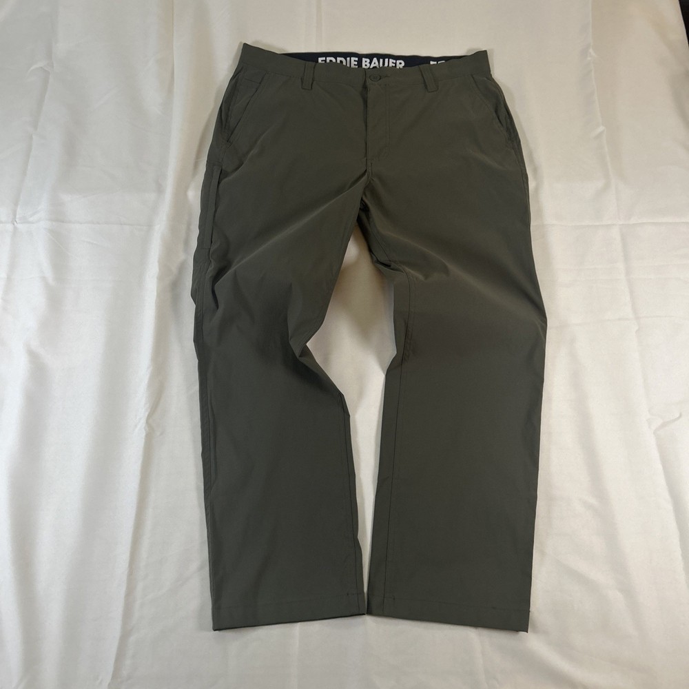Eddie Bauer Men’s Tech Pants,SZ: 38x30,Nylon Spandex,Hiking,Outdoor, Khaki-Green