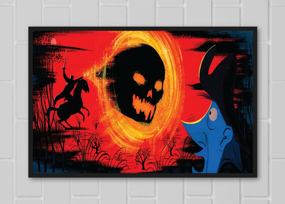 Mary Blair Ichabod Crane Headless Horseman Fire Skull Concept Art Print 11x17