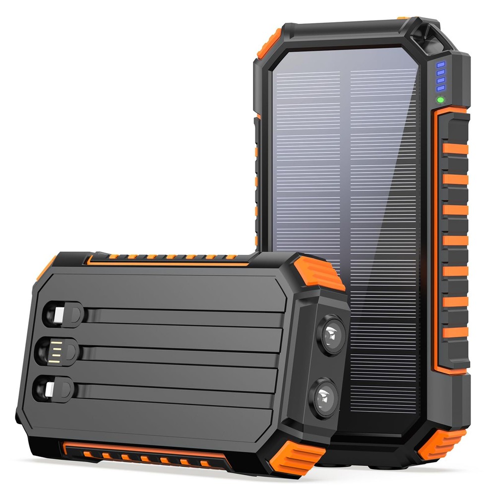 Solar Charger Power Bank - 27000mAh Portable Phone Charger with Built-in USB ...