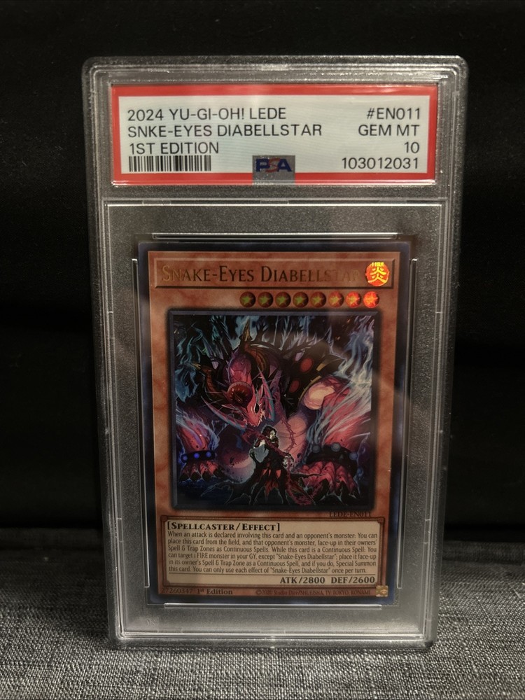 Yu-Gi-Oh Snake-Eyes Diabellstar Ultra Rare 1st Edition LEDE-EN011 GEM MINT 10 PSA Graded