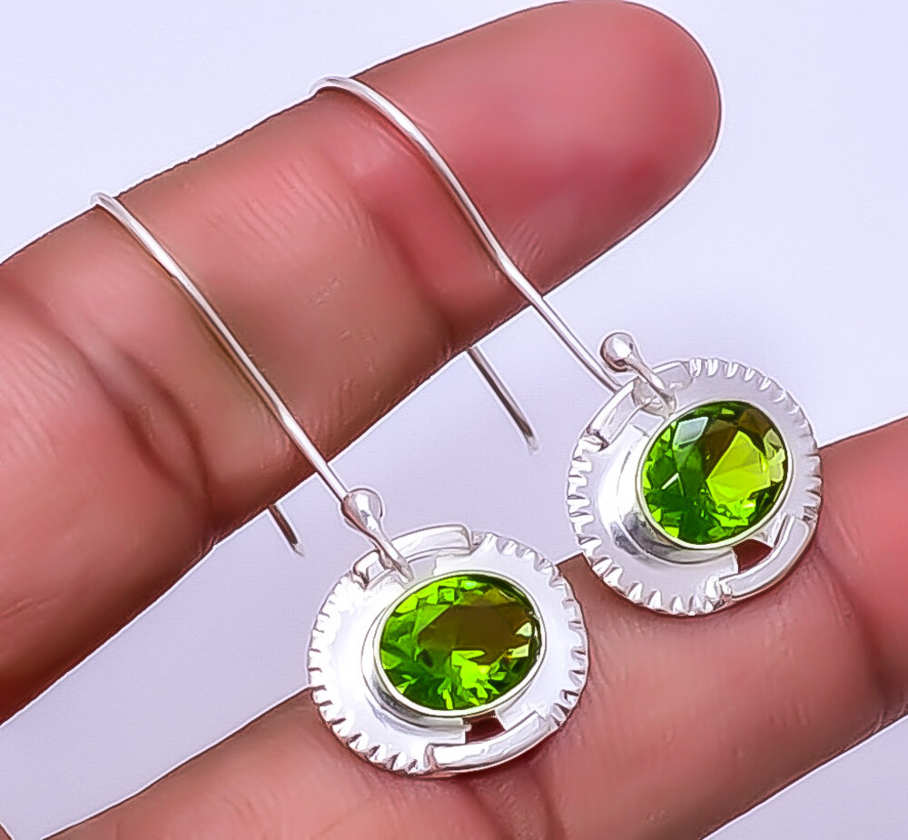 Peridot Designer 925 Sterling Silver Earring 1.72