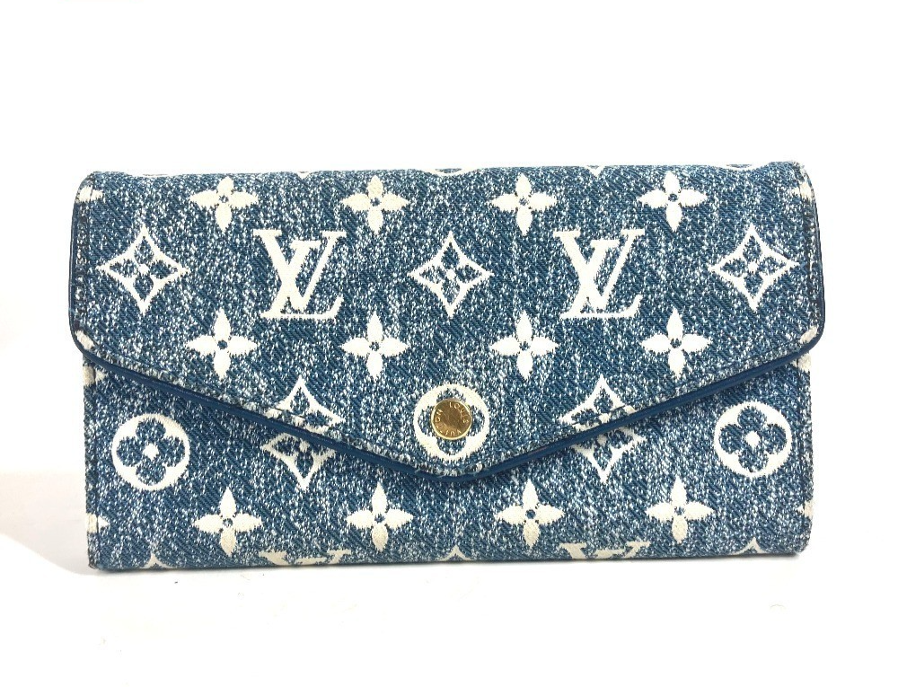 LOUIS VUITTON M81183 Monogram jacquard denim Portefeuille-Sara Long wallet