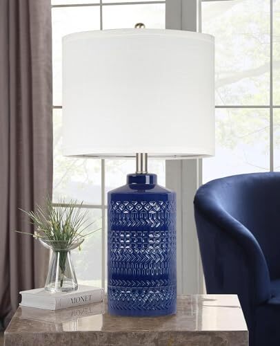 Navy Table Lamp 24.5