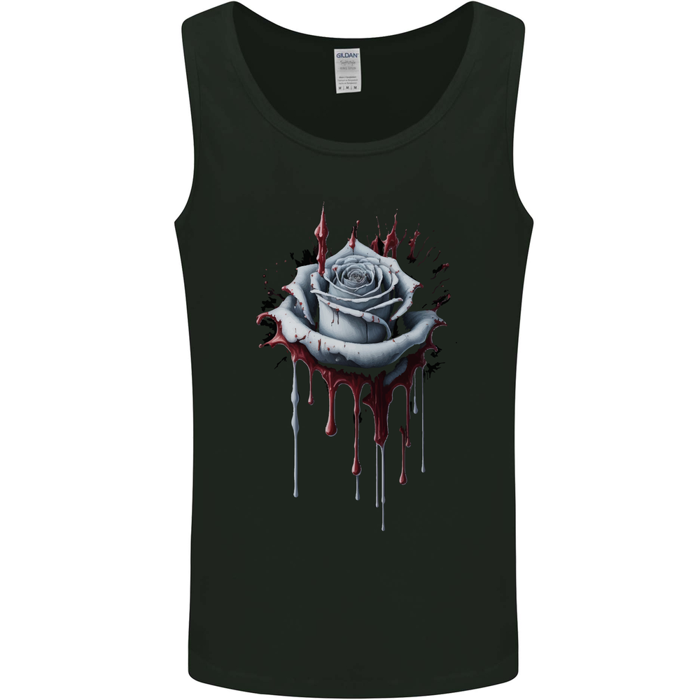 A Gothic Rose Dripping With Blood Mens Vest Tank Top
