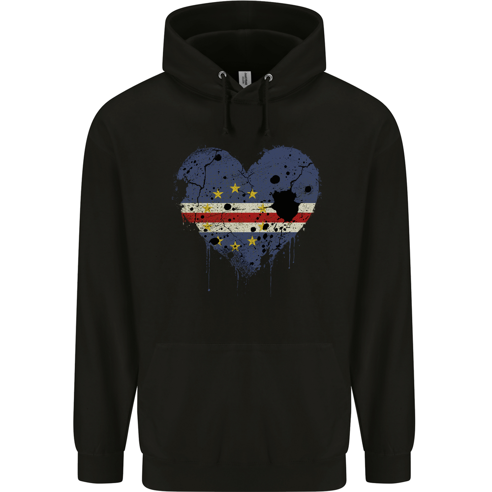 Love Cape Verde Flag Verdean Day Football Mens 80% Cotton Hoodie