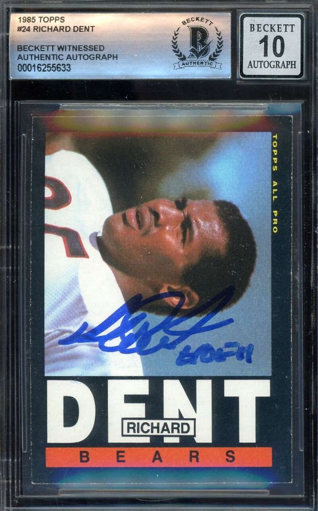 Richard Dent Gem Mint 10 Beckett BAS Signed 1985 Topps Rookie Autograph