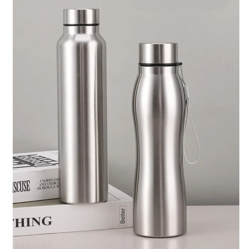 1000ml Stainless Steel Sport Water Bottle Single-Layer Rugged Metal Flask......