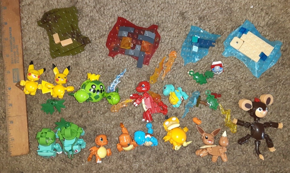 Mega Bloks Construx POKEMON Nintendo Figures  parts etc Psyduck Pikachu Eevee et