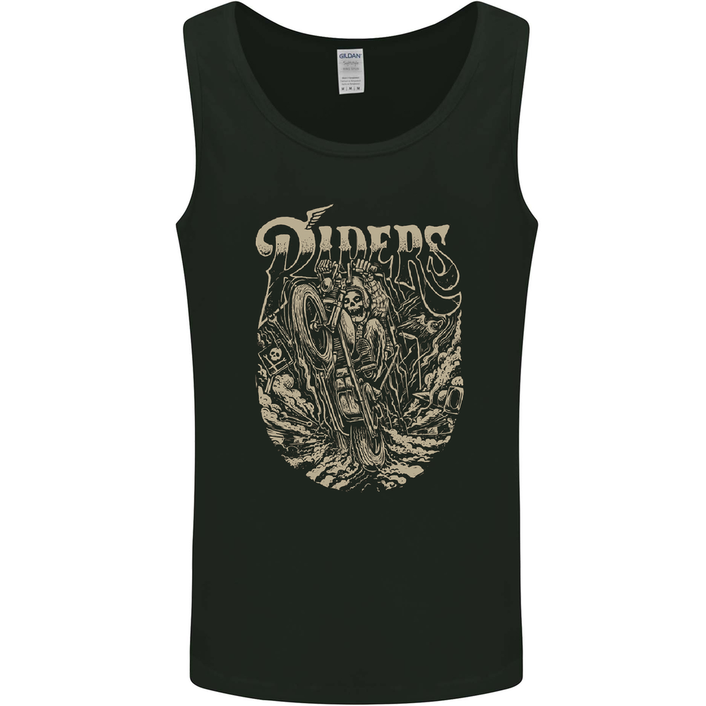 Riders Skull Biker Motorbike Motorcycle Mens Vest Tank Top