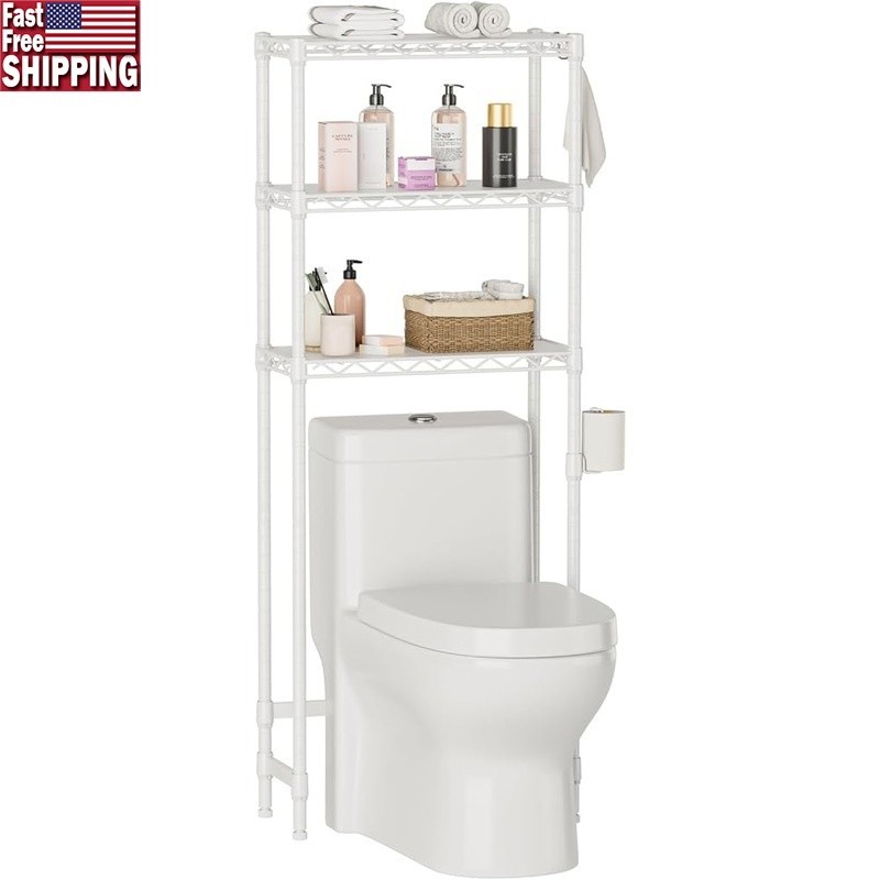 3 Tier Bathroom Rack Adjustable Storage Heavy Duty Space Saver Organizer New