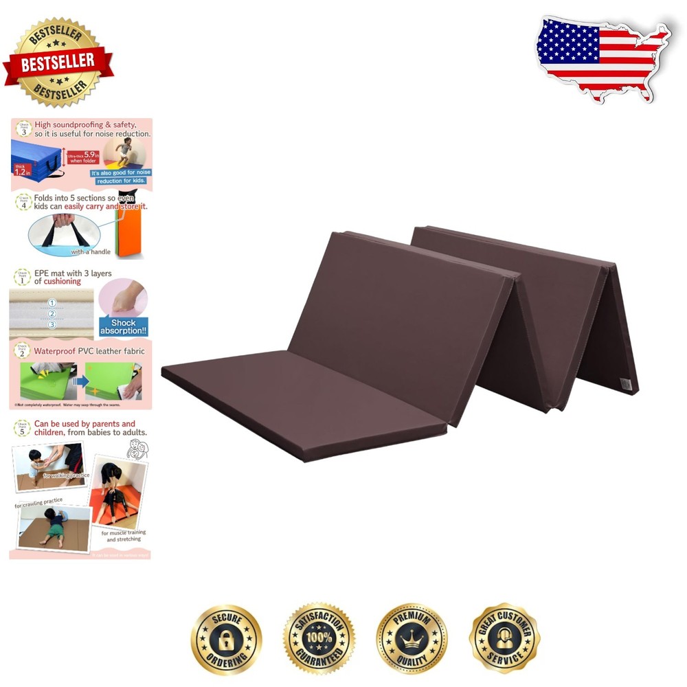 75 x 31 Inch Foldable Gym Mat for Yoga, Gymnastics & Kids Play