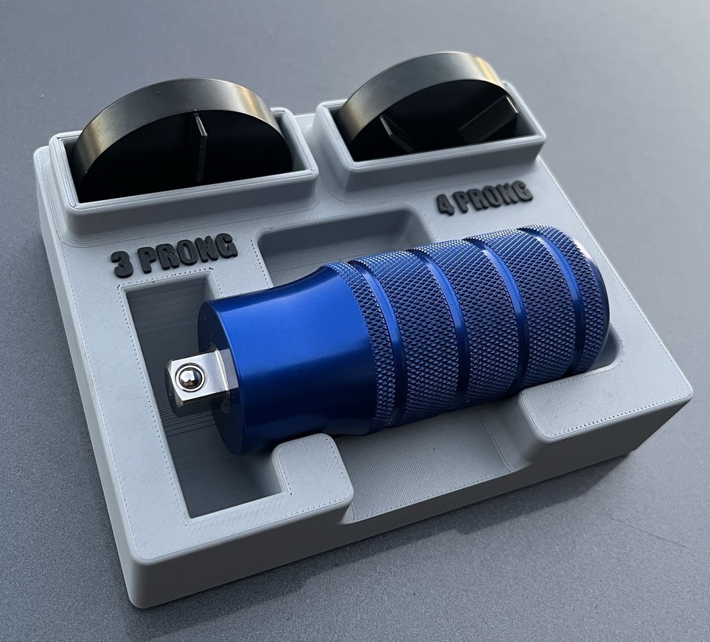 CNC Lathe Collet Tool w/ 3 Prong & 4 Prong Interchangeable Heads