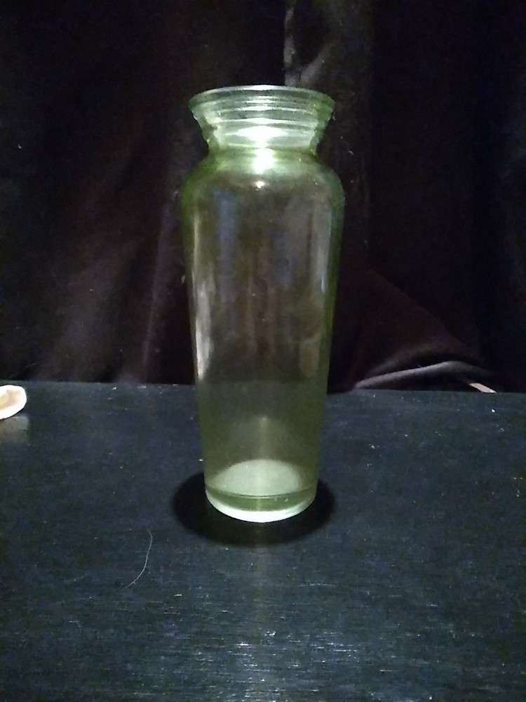 Vintage Green Glass Flower Vase for Home Decor
