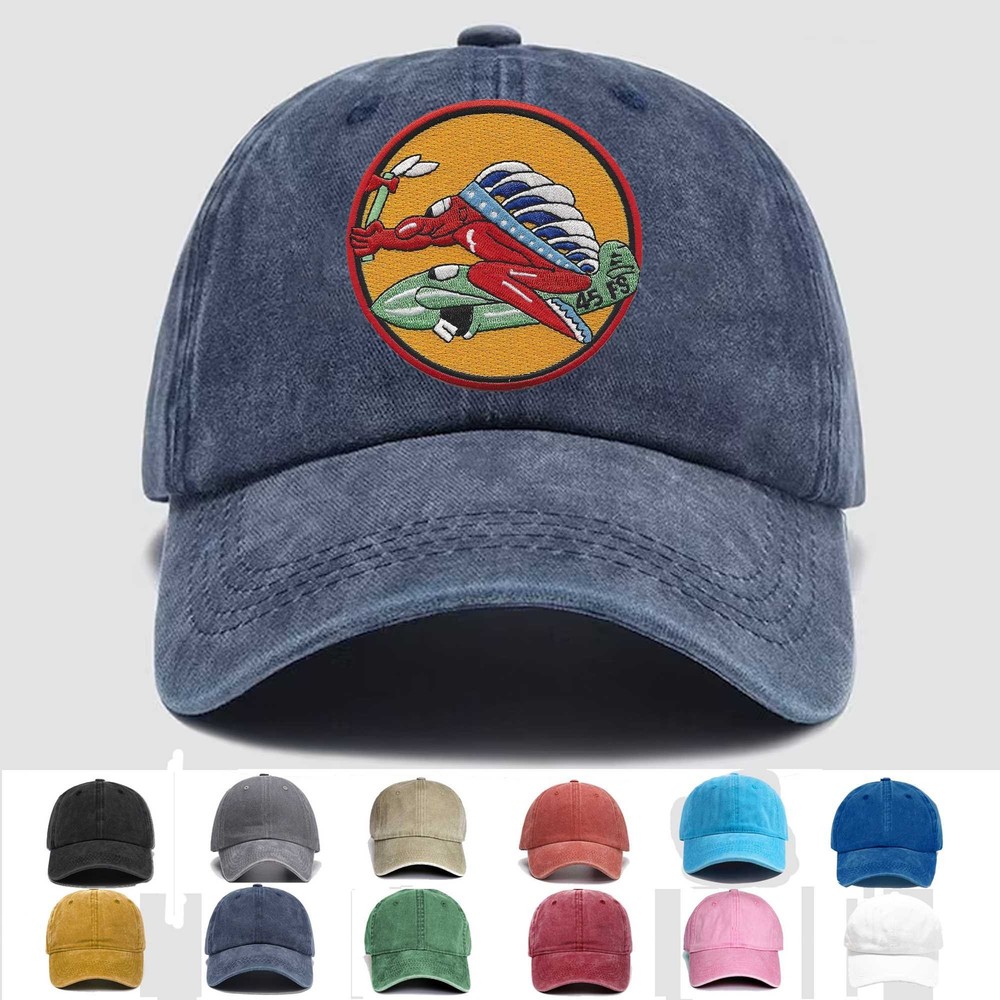 Custom Embroidered Hat 45th Fighter Squadron WWII, Veteran Cap, Trucker Hat,Gift