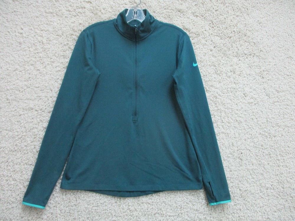 Nike Pro Sweater Large Adult Blue Pullover Half Zip Stretch Dri Fit Womens L
