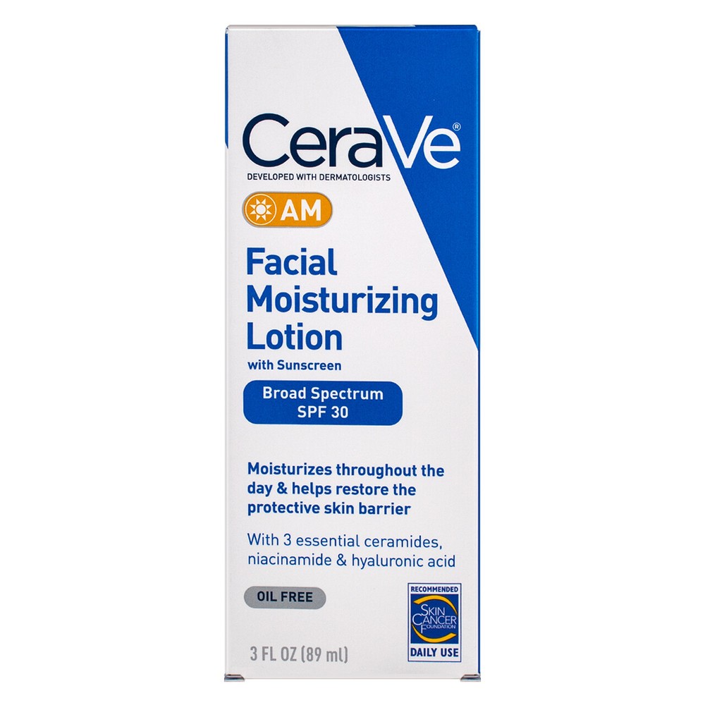 6-Pack CeraVe AM Oil-Free SPF 30 Facial Moisturizer, 3 fl oz